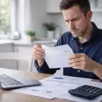 Person reviewing tax paperwork after receiving notice about owing money to the ATO in Australia
